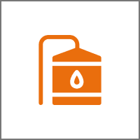 Orange oil container graphic symbol