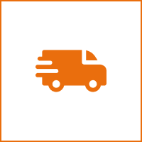 Delivery truck icon on black background